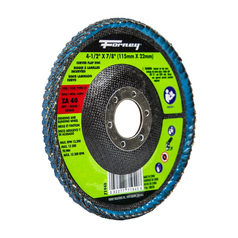 プニ　　CZ340 Curved Edge Flap Disc, 4-1/2 in x 7/8 in, 40 Grit